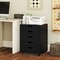 5-Drawer Rolling Storage Cabinet with Lockable Wheels and Cut-Out Handles for Home or Office